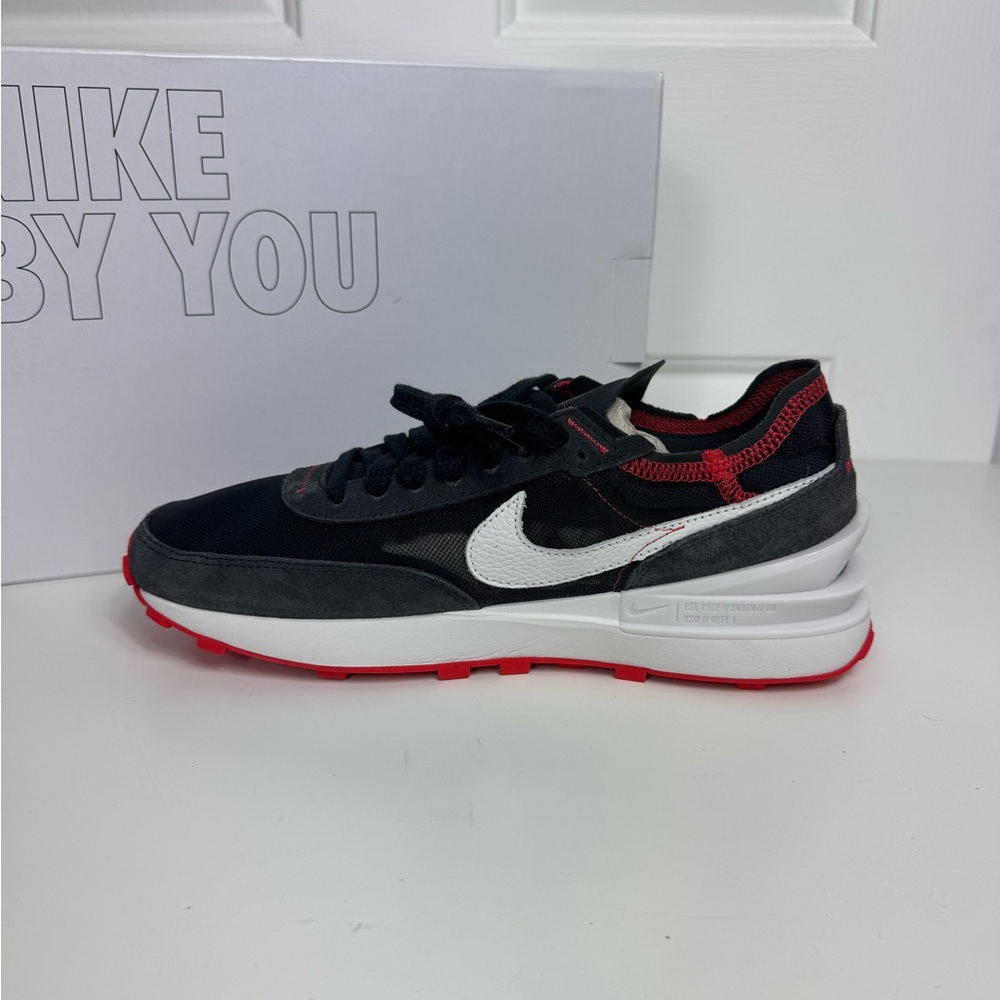 Nike Waffle One ID By You Women’s Size 9.5 DJ0976 991 Black And Red NIB‎ - Picture 6 of 10
